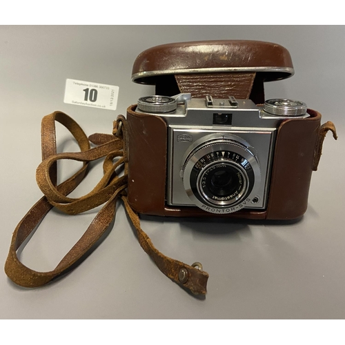 10 - 2 vintage Zeiss Ikon cameras: 1 being a Prontor SVS and  with excelsior tripod, smiths timer and a l... 