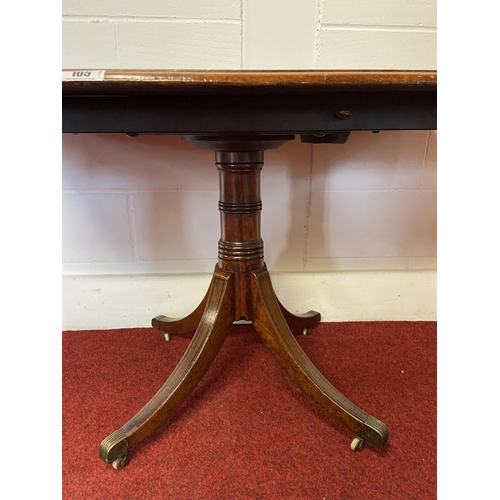 105 - Mahogany tilt top tripod table 70x120x64 cm