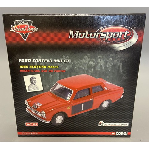 64 - Limited edition Corgi Drive Time VA07305 Ford Cortina MkI GT 1965 Scottish Rally winners Roger Clark... 