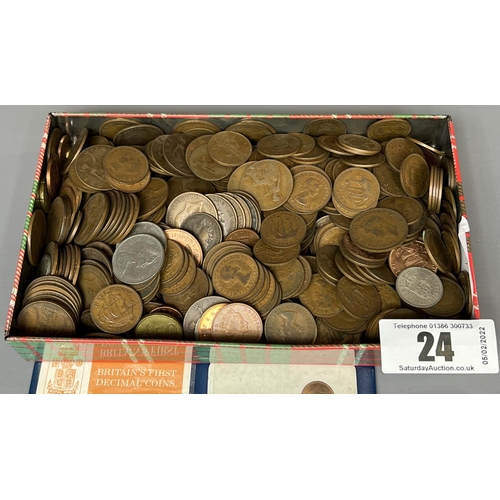 24 - Assorted coinage including US Dollars