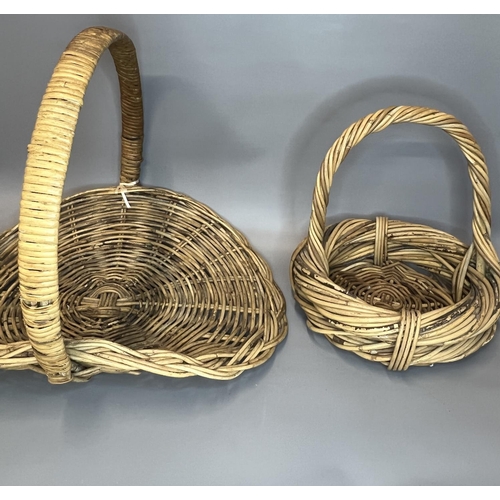 31 - 3 wicker baskets together with decorative seed pods