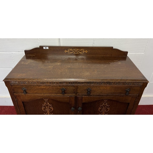 48 - Oak 2 drawer over 2 door sideboard 105x121x46 cm