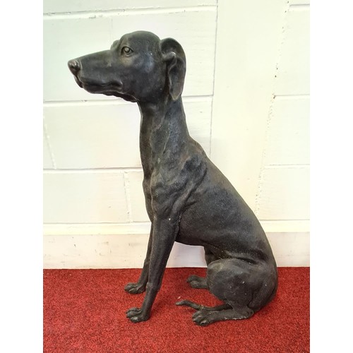 121 - Large resin statue of a sitting Greyhound 82 cm