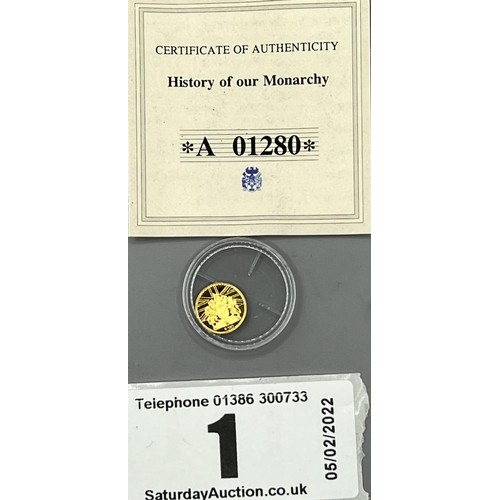 1 - 14ct gold proof coin 