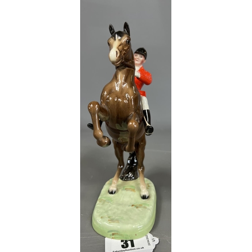 31 - Beswick rearing huntsman, model 868, round back stamp.