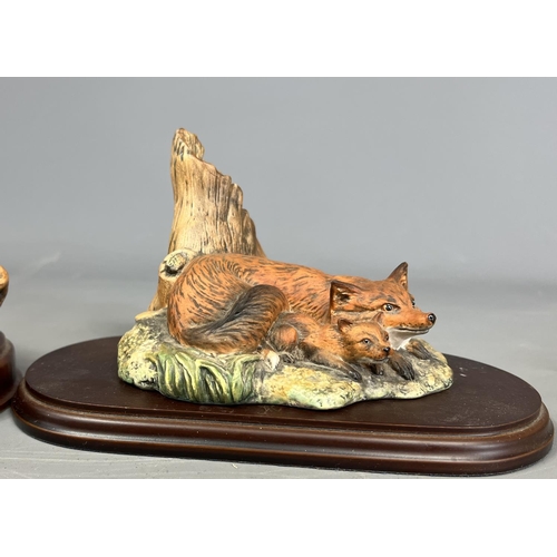 62 - 2 Royal Doulton animal figures on plinths: Badger DA8 and Fox DA10