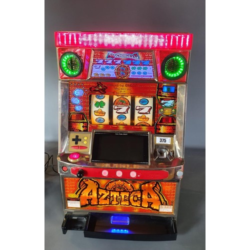 375 - An original Azteca fruit machine, converted into an illuminated display piece. Internal mechanics re... 