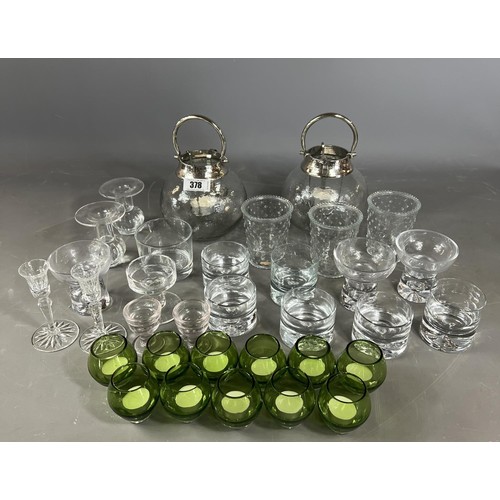 378 - Assortment of glass candle holders