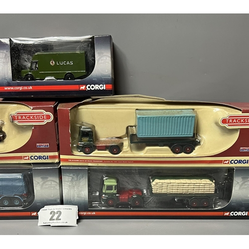 22 - 5 Corgi model trucks including Trackside. Shipping Group (A).