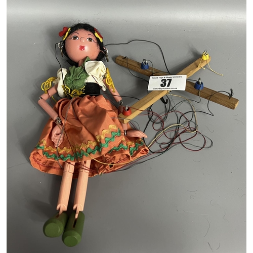 37 - Circa 1960's gypsy girl Pelham puppet, Shipping Group (A).