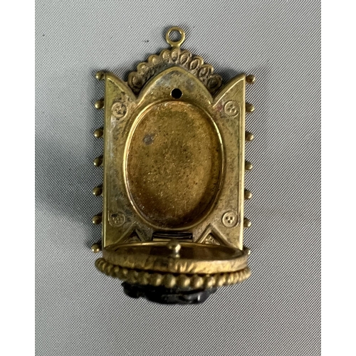 2 - Victorian mourning pendant, 7x4cm.Shipping Group (A).