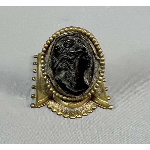 2 - Victorian mourning pendant, 7x4cm.Shipping Group (A).