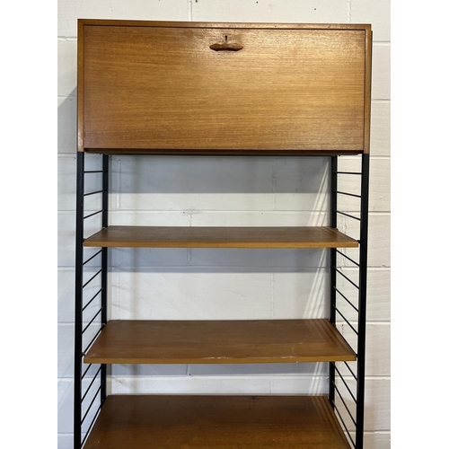 50 - Ladderax mid century 3 section modular shelving unit, each section measuring 200x96x36cm.Collection ... 