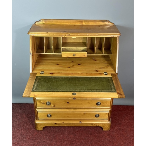 82 - Pine fall front bureau with 3 drawers. 125x88x45cm. Collection only or please arrange your own couri... 