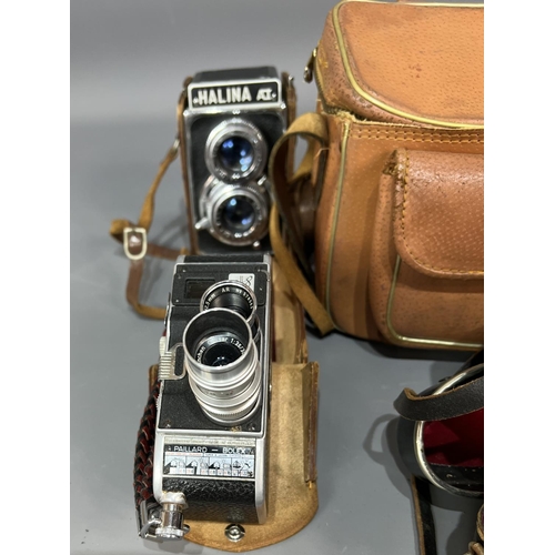 86 - Selection of vintage cameras including Prakica, Halina, etc.,  Shipping Group (A).