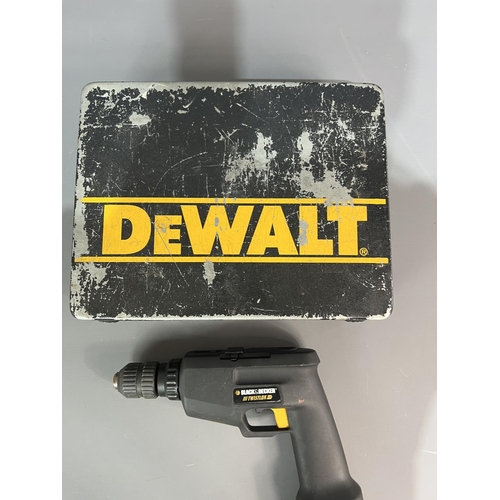 98 - Dewalt cordless drill in case together with Black & Decker.. Collection only.