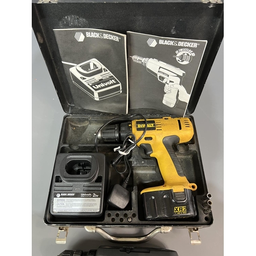 98 - Dewalt cordless drill in case together with Black & Decker.. Collection only.