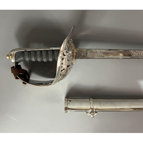 194 - Officers ceremonial sword, 100cm in length.