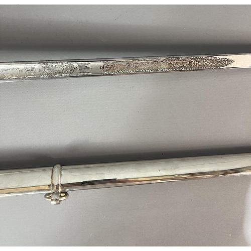 194 - Officers ceremonial sword, 100cm in length.