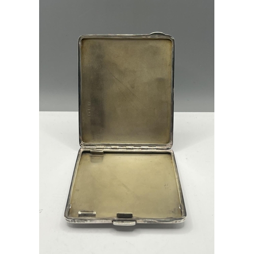 184 - .925 silver cigarette case, 121g, hallmark for Birmingham.