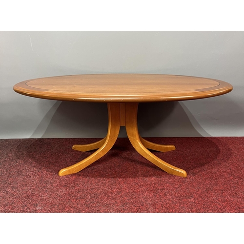 306 - Oval coffee table on swept tripod, 46x110x60cm. Collection only or please arrange your own courier.