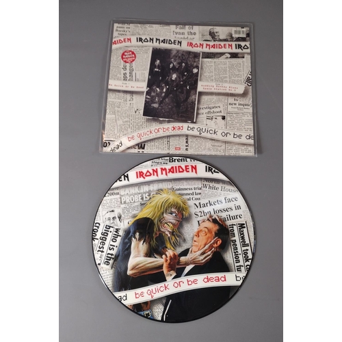 195A - 5 Iron Maiden picture disc vinyl LP's including:Be quick or be dead, The number of the beast,Holy sm... 