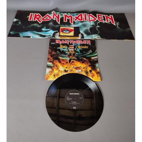 195A - 5 Iron Maiden picture disc vinyl LP's including:Be quick or be dead, The number of the beast,Holy sm... 