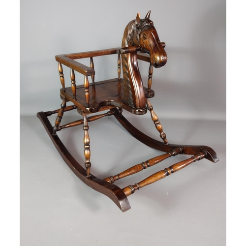 321 - Circa first quarter c.20th child's rocker in the form of a horse. 66x64cm. Collection only or please... 