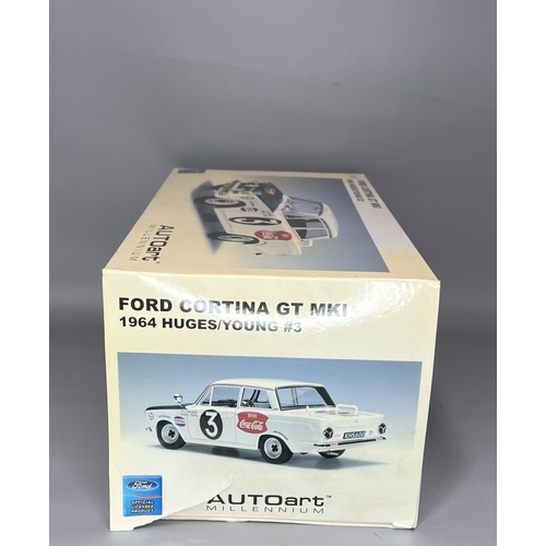 359 - 1.18 scale Ford Cortina GT MK1, 1964 number 3 driven by Hughes/Young. Shipping Group (A).