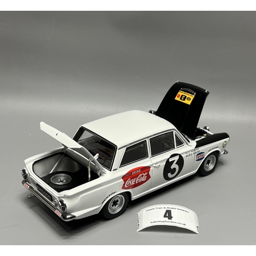 359 - 1.18 scale Ford Cortina GT MK1, 1964 number 3 driven by Hughes/Young. Shipping Group (A).