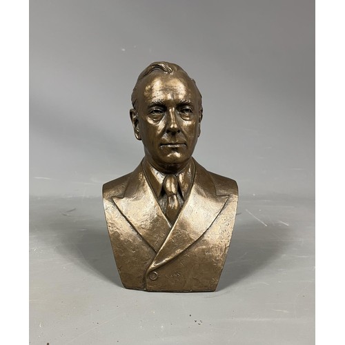 225 - A one-off bronzed resign bust of Lord Mountbatten, sculpted by Brian Elton of Studio E. Believed to ... 