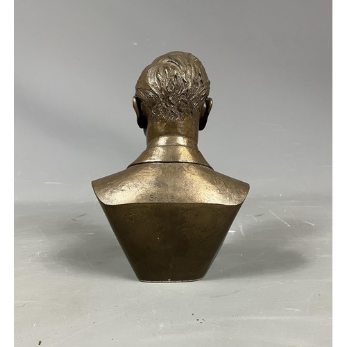 225 - A one-off bronzed resign bust of Lord Mountbatten, sculpted by Brian Elton of Studio E. Believed to ... 