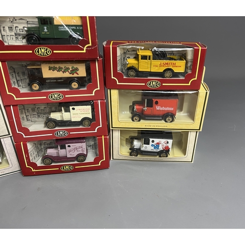 11 - 10 die cast model toy vehicles in boxes by both Cameo and Lledo. 1.64 scale. Shipping Group (A).