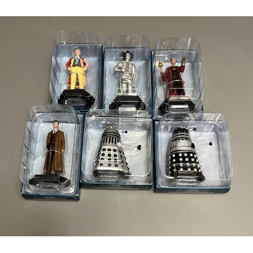 14 - Dr Who Eaglemoss figures including10th Doctor, Silver Darlek, 6th Doctor, Cyber Commander, Black Dar... 