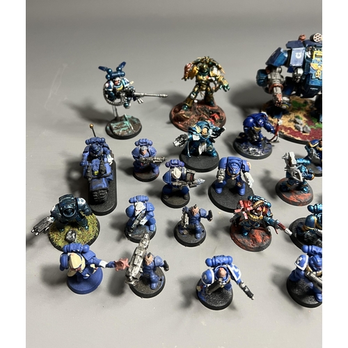 22 - Warhammer 40k, small ultramarine army including Robout Guilliman, Shipping Group (A).