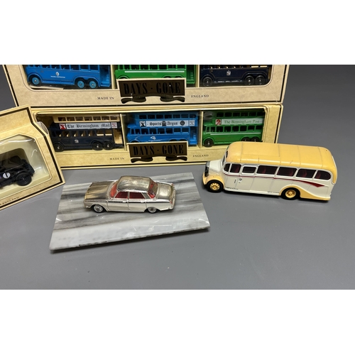 57 - Selection of die cast model toy vehicles, including,Corgi Bedford O.B Coach,1930 Bentley, Rover 2000... 