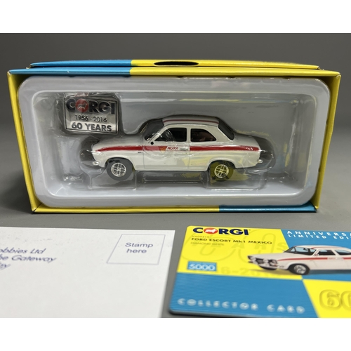 58 - Corgi Anniversary Ford Escort Mk1 Mexico, scale 1.43. Shipping Group (A).