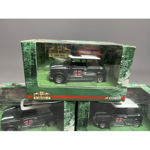 59 - Trio of die cast Corgi limited edition RSP Mini Cooper London to Brighton Run 2007, scale 1.36,Shipp... 