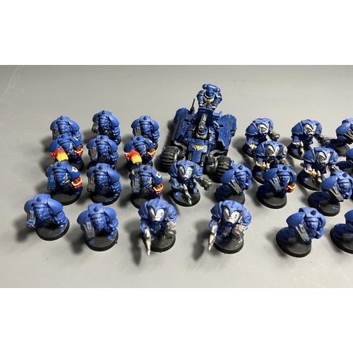 73 - Warhammer Ultramarine Army figures. Shipping Group (A).