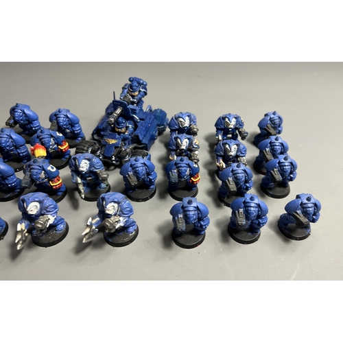 73 - Warhammer Ultramarine Army figures. Shipping Group (A).