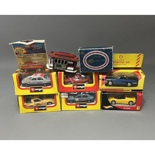 84 - Quantity die-cast toy model vehicles including,Hot Wheels Ferrari 360 spider, Burago Alfa Romeo 33, ... 