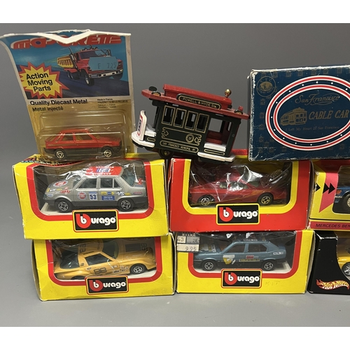 84 - Quantity die-cast toy model vehicles including,Hot Wheels Ferrari 360 spider, Burago Alfa Romeo 33, ... 