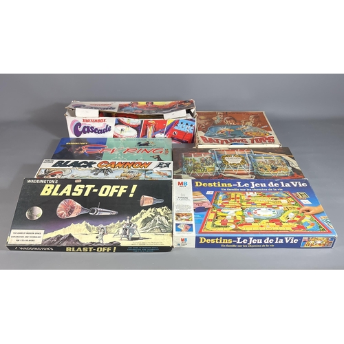 116 - 7 vintage board games, including Matchbox Crusade, Spy Ring, Blast off etc. Unchecked for completene... 