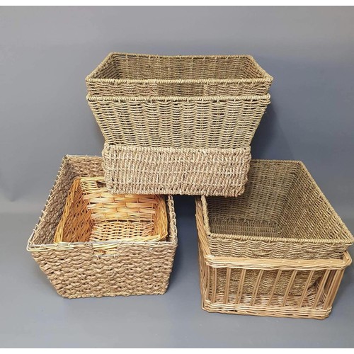 40 - 7 large wicker baskets. Largest measuring 20x48cm. Collection in person / your own courier.