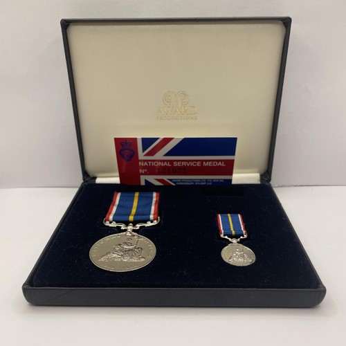 22A - National Service full and miniature medal S/156400 L/CPL  E.D. GRAHAM ATS together with original car... 