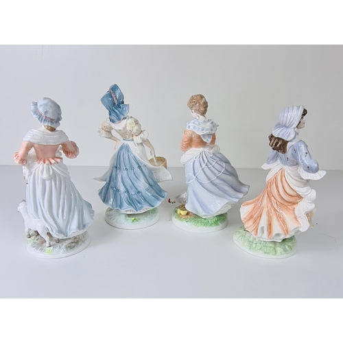 46 - 4 Royal Worcester figurines 'Old Country Ways'. Shipping group (A), optional combined shipping or co... 