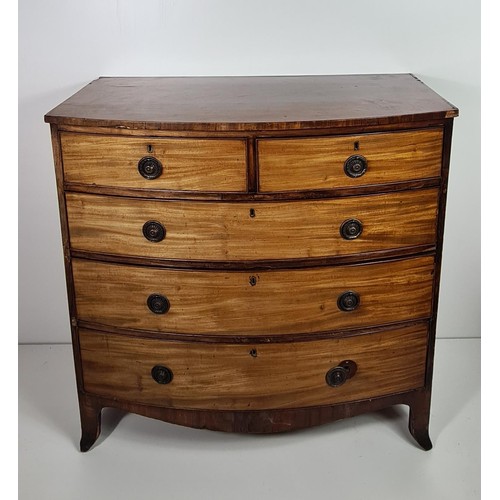 78 - Bow fronted chest of 2 over 3 drawers. measuring 108x110x53cm. Collection in person / your own couri... 