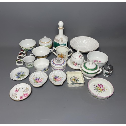 84 - Assorted chinaware lot including Royal Worcester, Ainsley, Spode etc., Collection in person / your o... 