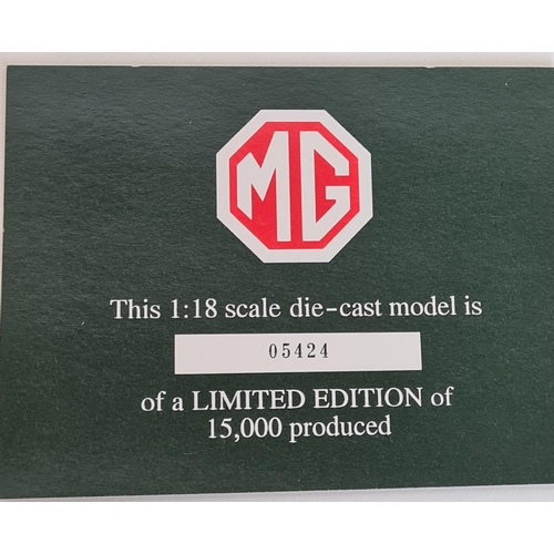 36 - Limited edition Corgi 1:18 die-cast model MG roadster. Number 5424 of 15,000. Shipping Group (A). Op... 