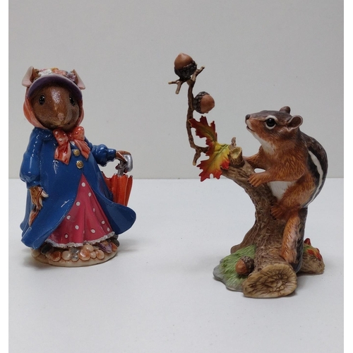 25 - 2 figurines; Regency Fine Arts 'Poppy Meadowsweet' and Lenox Pottery 'Chipmunk'.